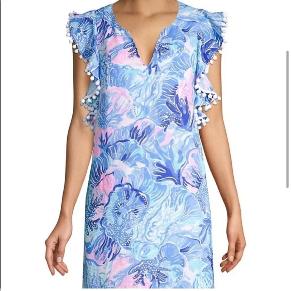 Lilly Pulitzer Astara Linen Dress with Pom-Poms - Picture 3 of 15